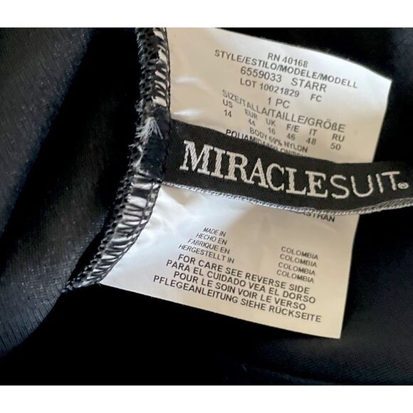 New  Miraclesuit One Piece Size 14 Rock Solid Starr Draped W/ Underwire - Picture 8 of 8